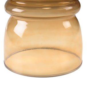 HORTENSE - Table d'appoint design en verre fumé couleur marron clair