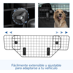 Rejilla de Seguridad de Coche Perros Extensible Barrera Protectora 90-120x40,5cm