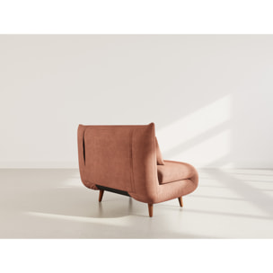 Lumi - Banquette convertible clic-clac 1 place en velours côtelé - Terracotta