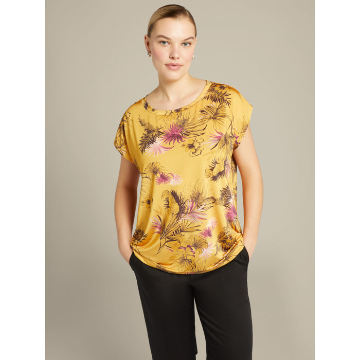 Elena Mirò - T-shirt dalla stampa giungla - Giallo