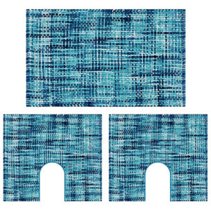 Tappeto bagno CRAZY BLU in microfibra misto cotone, morbido antiscivolo lavabile in lavatrice, tappetino lavabo sanitari bagno