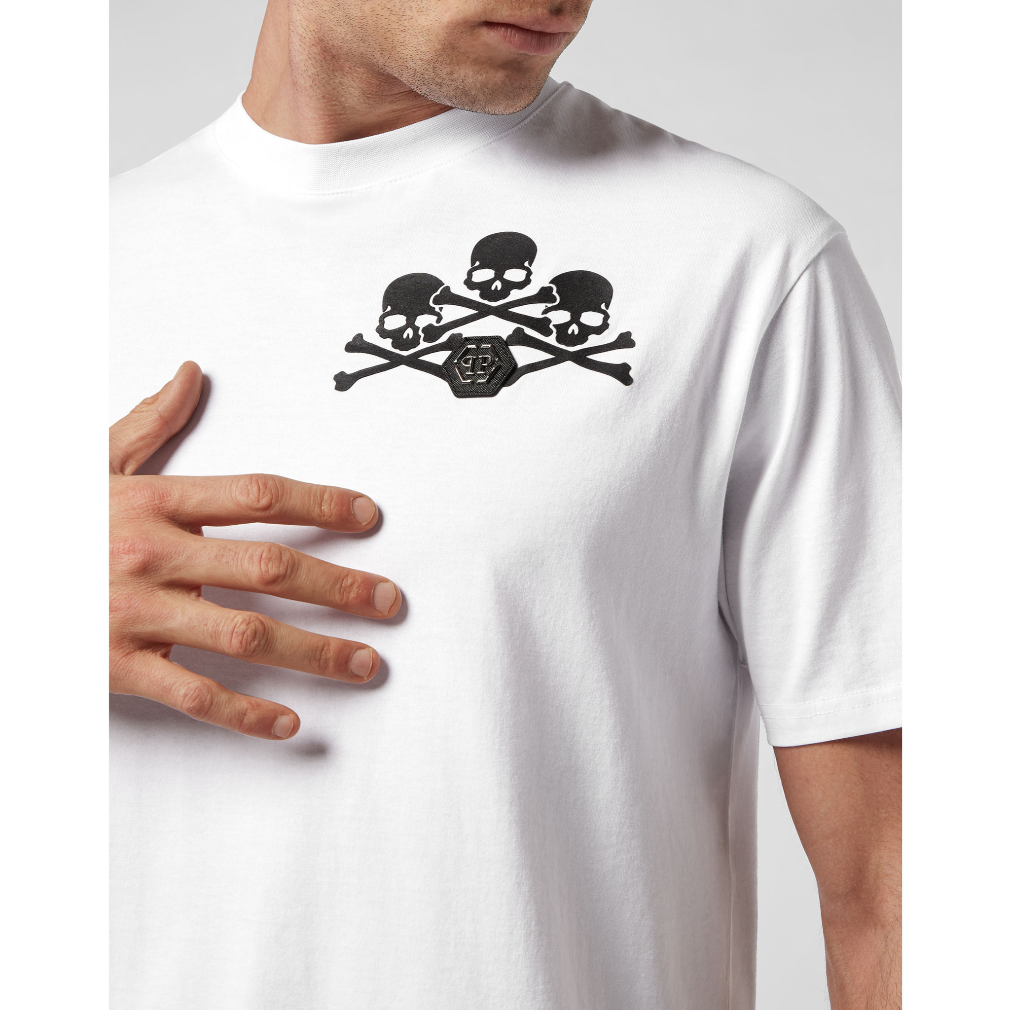 PHILIPP PLEIN T-Shirt Round Neck SKULL