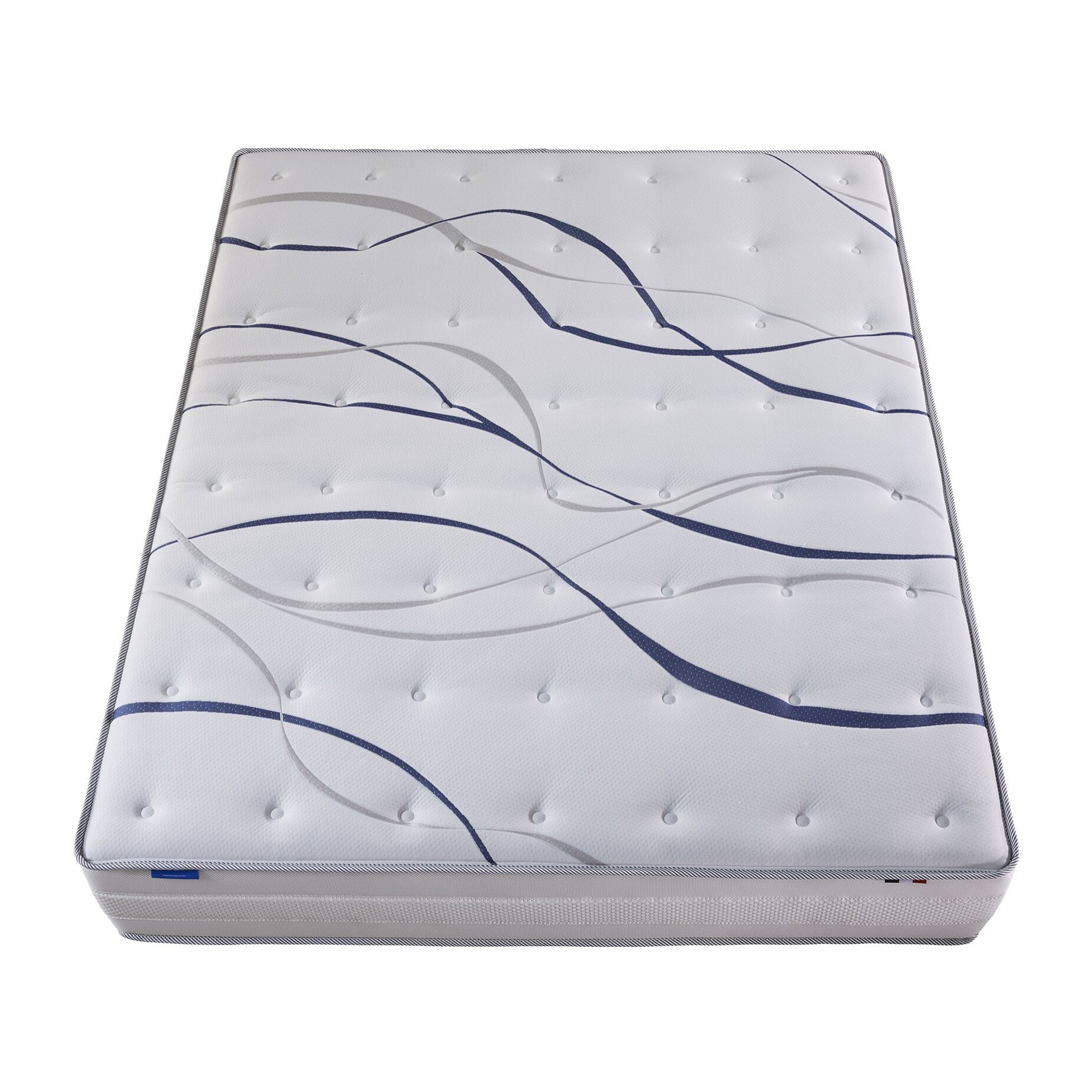 Ensemble matelas mousse ELYSIA avec sommier, chenille bouclettes crème