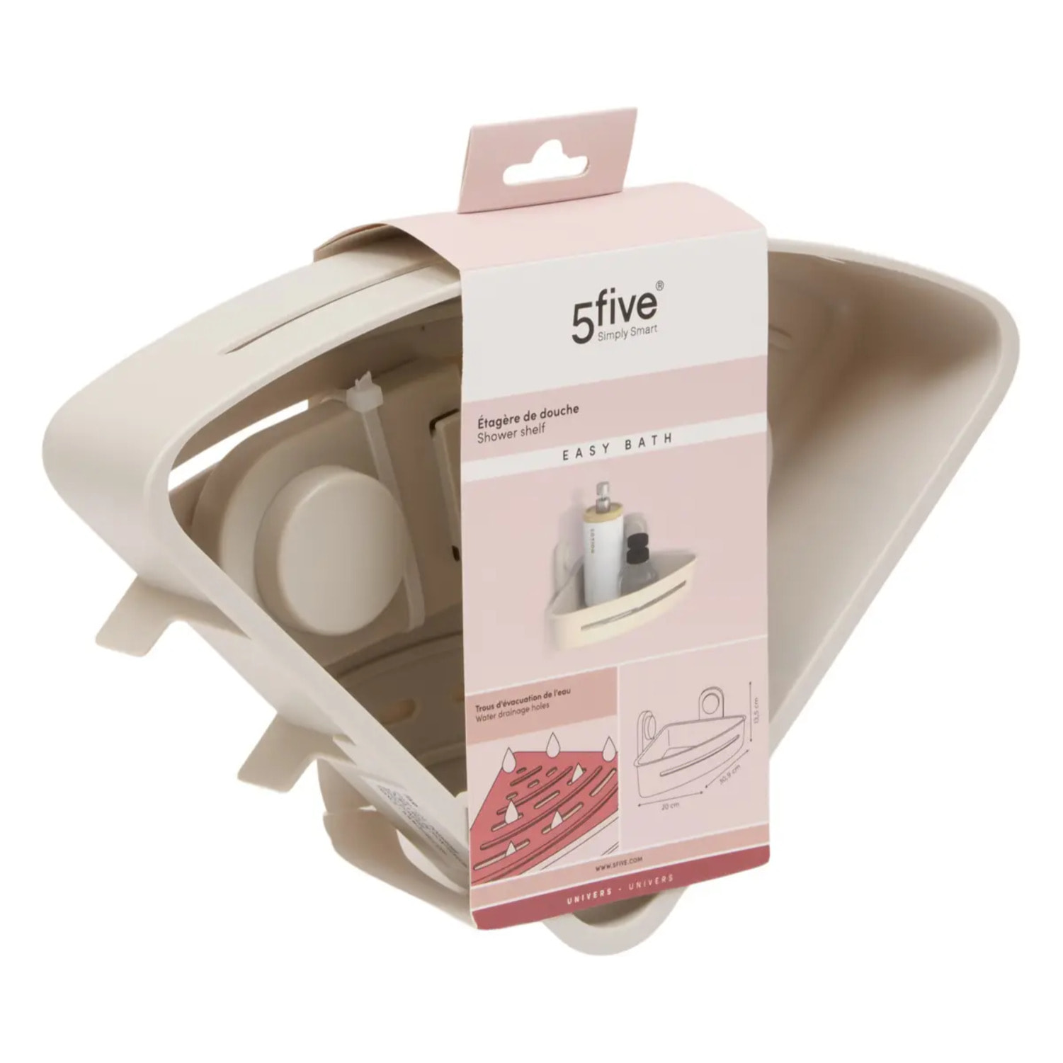 Étagère d'angle 1 niveau pour douche Easibath beige