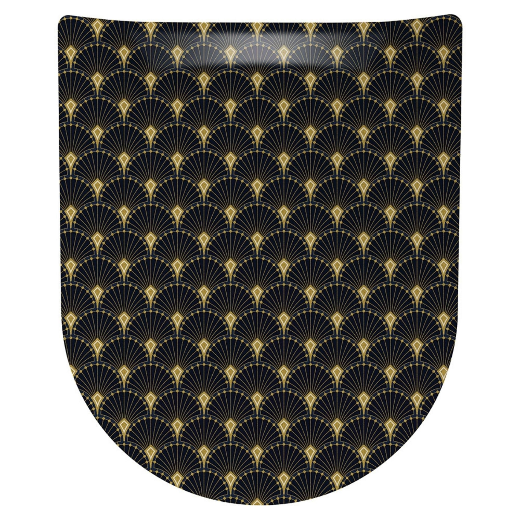 Abattant wood slim avec descente assistée art deco - Bleu Foncé