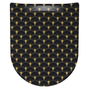 Abattant wood slim avec descente assistée art deco - Bleu Foncé