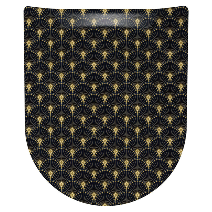 Abattant wood slim avec descente assistée art deco - Bleu Foncé