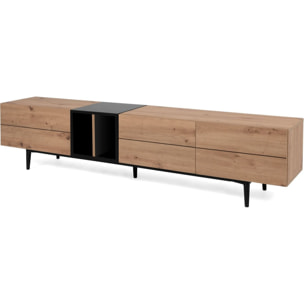 Meuble TV effet chêne et métal - SINTRA