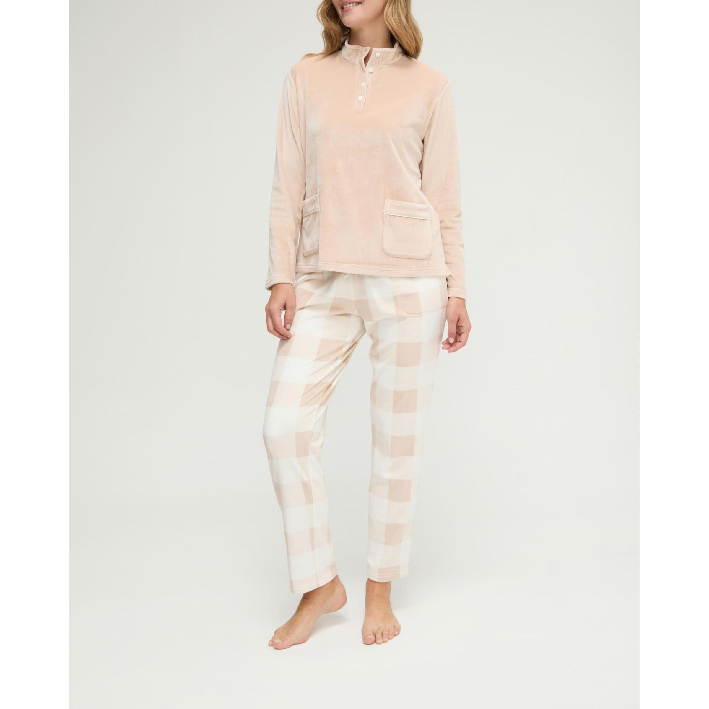 Pijama mujer de cuadros micropolar