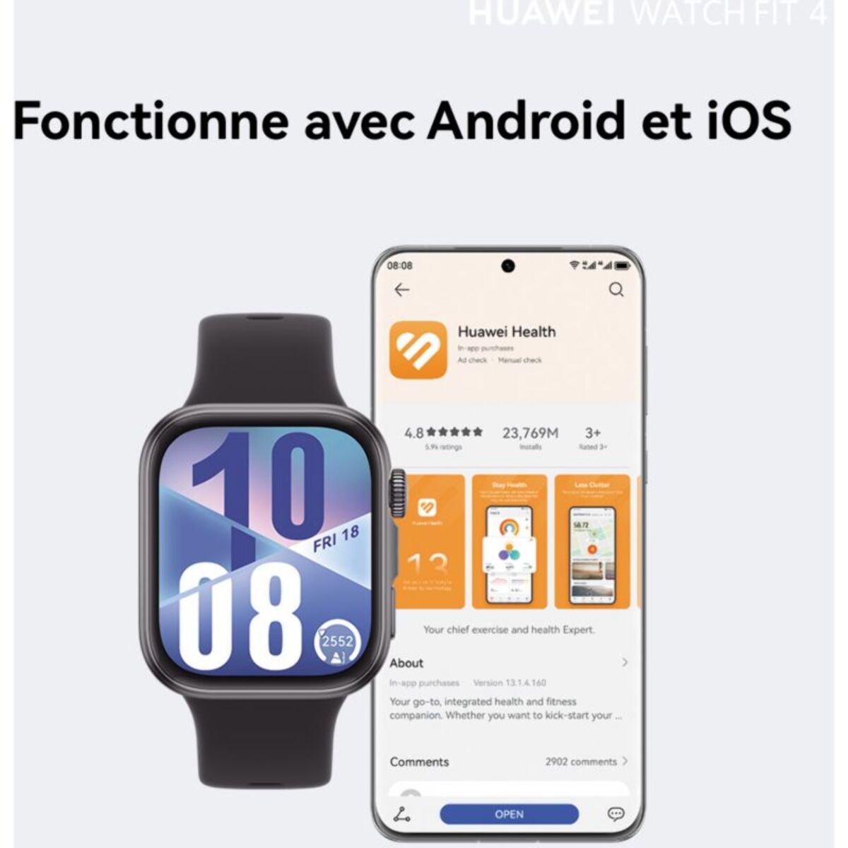 Montre connectée HUAWEI Watch Fit 4 Blanc