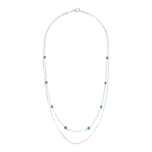 Collana Multifilo Rosario Catena Rolo e Magnesite Azzurra