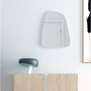 Espejo irregular Singular aglomerado blanco 60x47x2 cm
