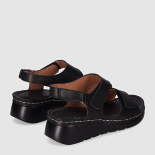 Sandalias de Piel - Negro - Tacón: 3 cm