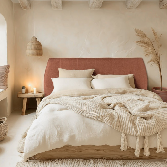 ARTHUR - Tête de lit rembourrée pour lits 160/180cm couleur terracotta