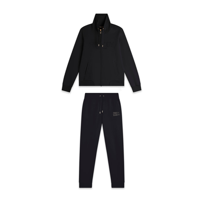 Tuta sportiva Donna con Zip e Collo alto decorata da borchie