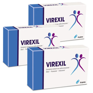 NUTRIEXPERT – Virexil – Aide à maintenir l'endurance – Stimule la libido et le désir – Contribue à une spermatogénèse normale – Complexe aux Actifs stimulants – Actifs d'origine naturelle - Lot de 3