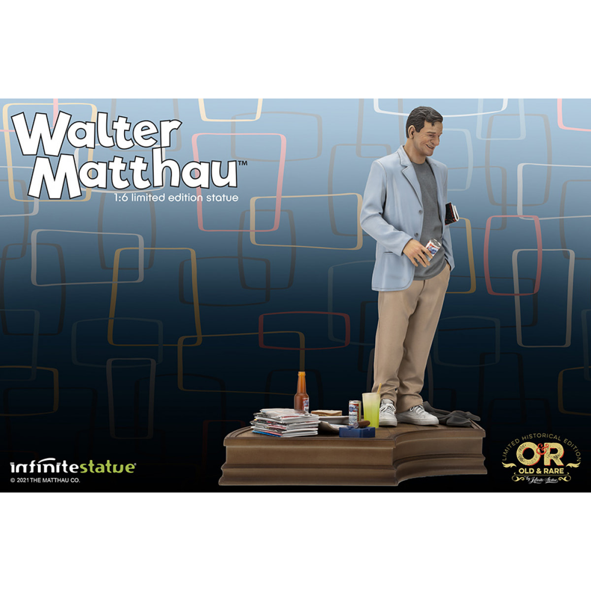 Walter Matthau Old&rare 1/6 Resin Statua Statua Infinite Statue