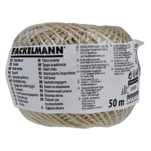 Ficelle couleur lin 50 m Fackelmann Tecno