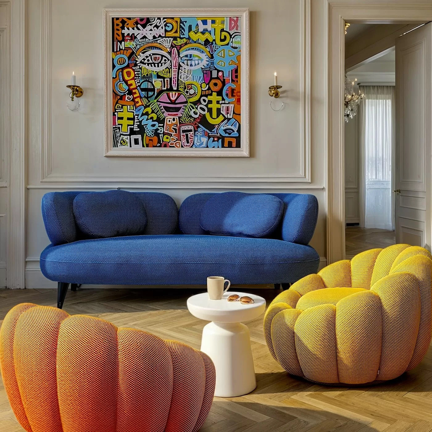 Table d'appoint Paco blanche 41cm Kare Design