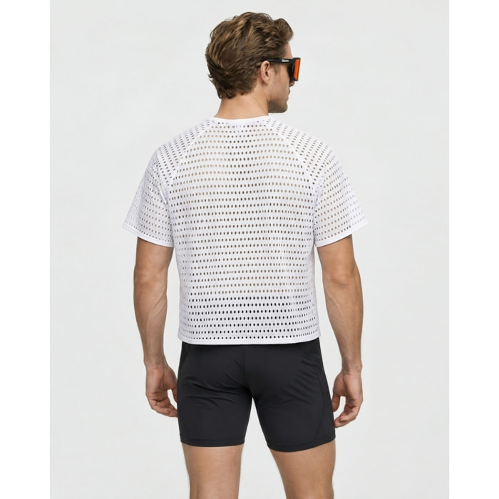 Camiseta técnica de rejilla para hombre ECOON ECOIce - Blanco