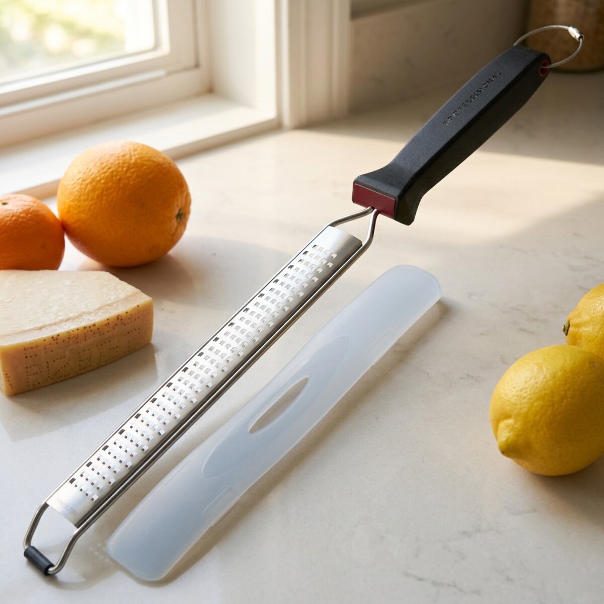 Râpe à zeste longue gros grain avec couvercle de protection 42 cm FM Professional Gourmet