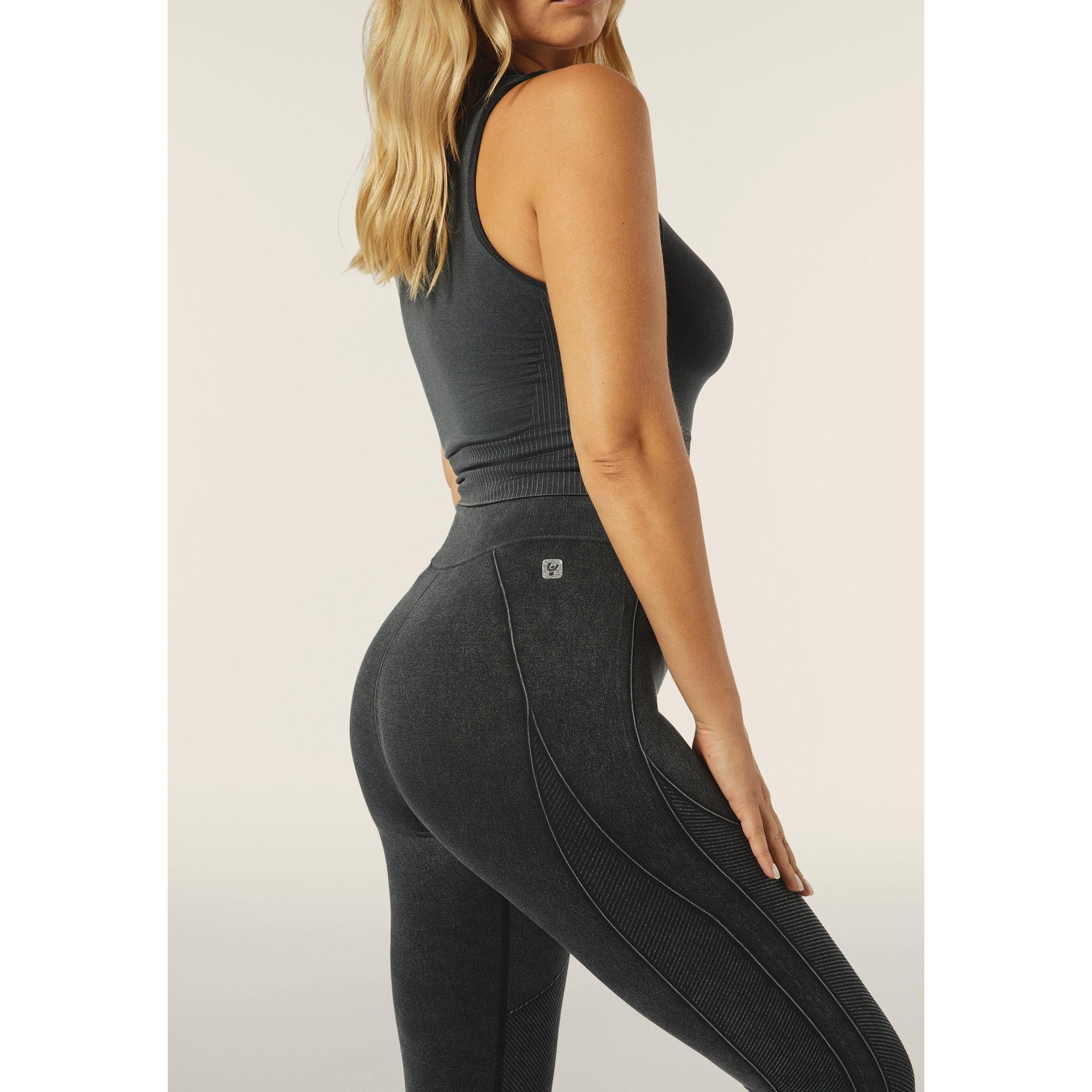 Leggings seamless effetto denim vita alta lunghezza 7/8