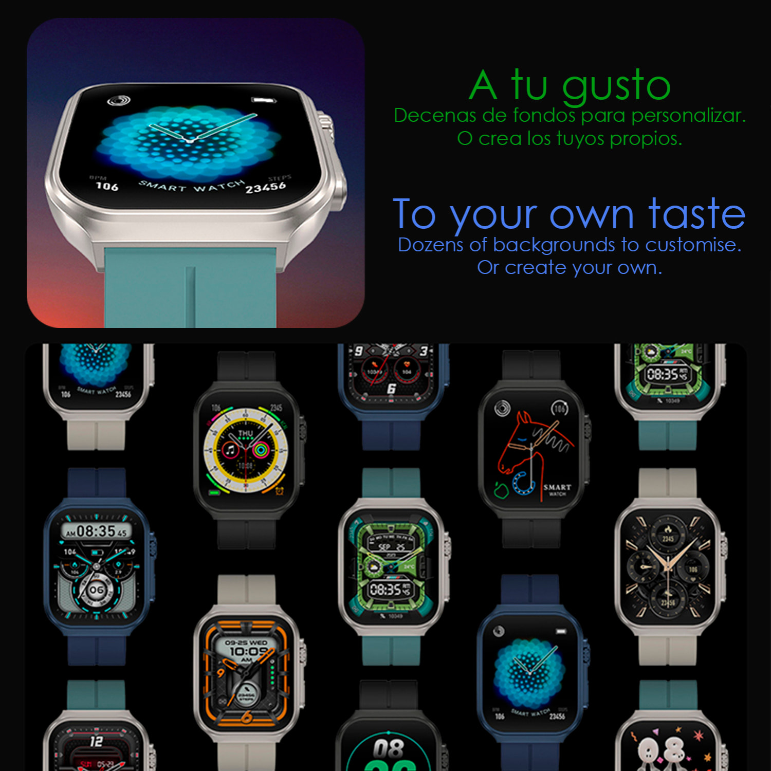 Smartwatch OP88. Schermo curvo AMOLED di 1,95 px, con chiamate Bluetooth, monitor della salute, corona multifunzione.