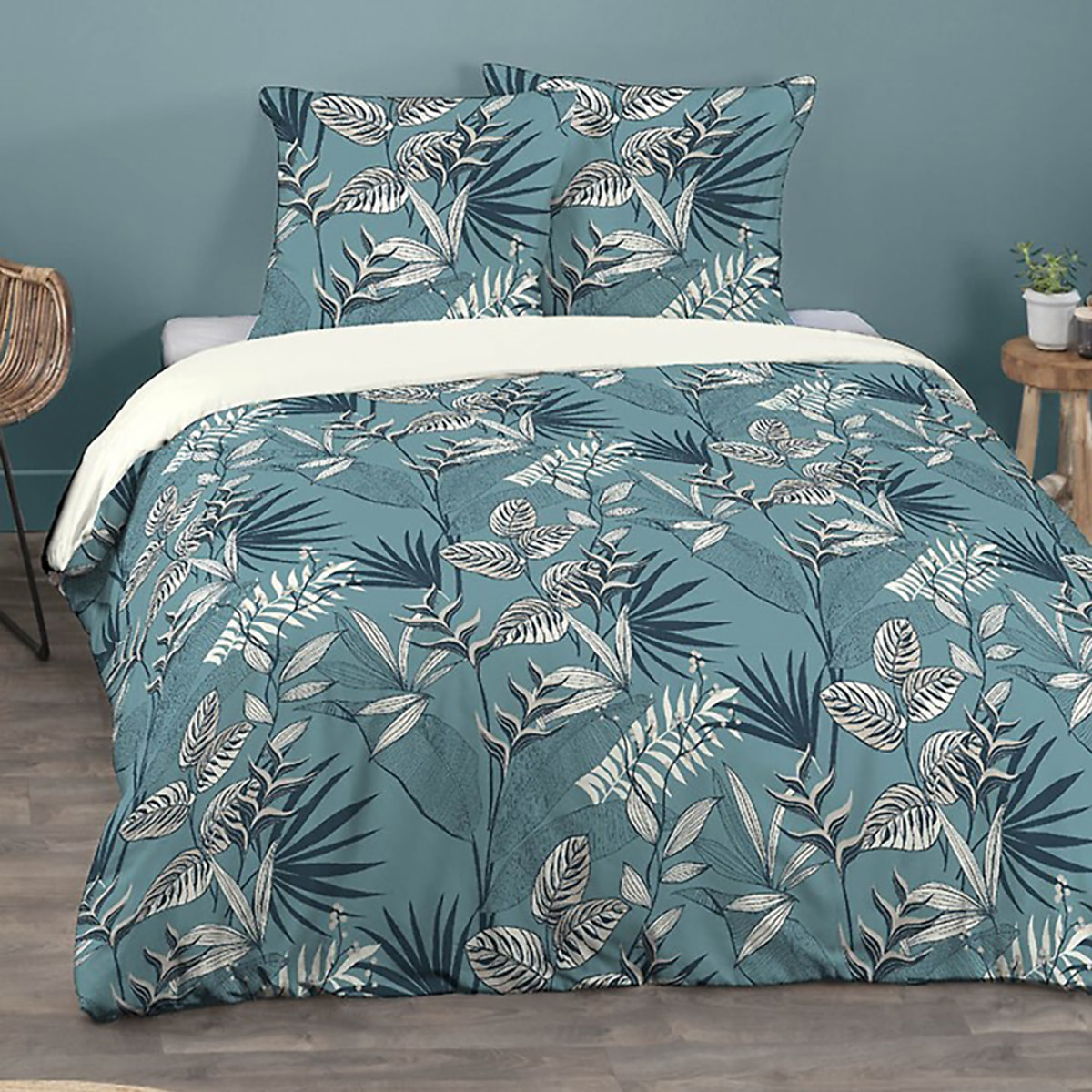 Parure housse de couette polyester vert