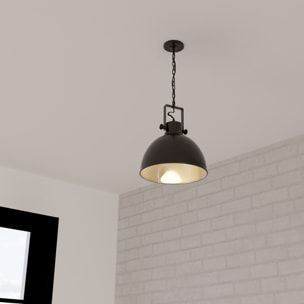 Suspension "Basalt" métal noir D30cm