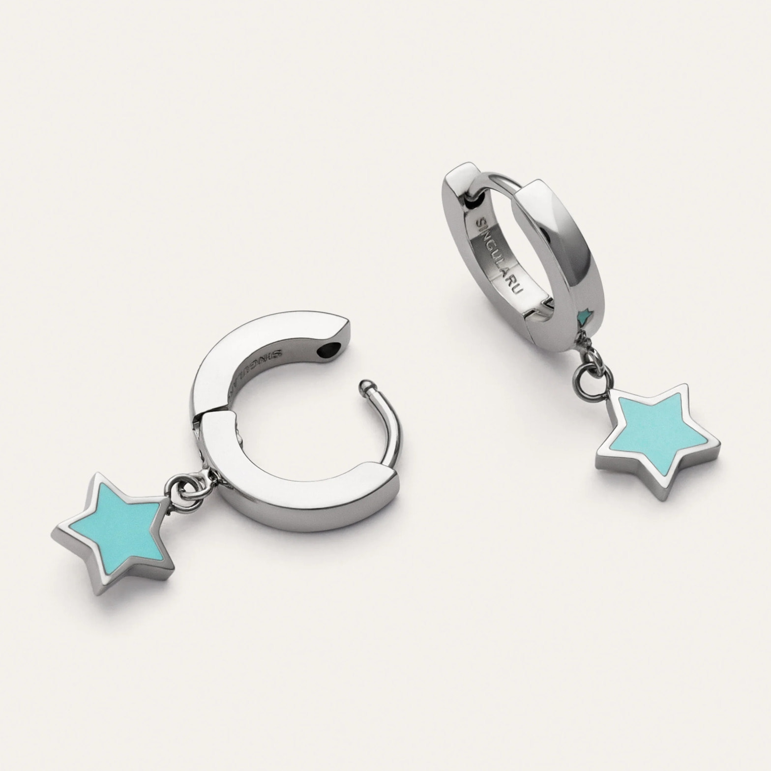 Pendientes Aro Star Sky Enamel Acero