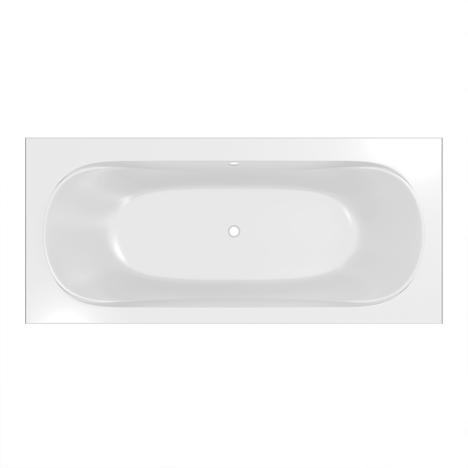 Baignoire rectangulaire duo 170x75x54cm avec dossiers intégrés - Acrylique et ABS blanc brillant