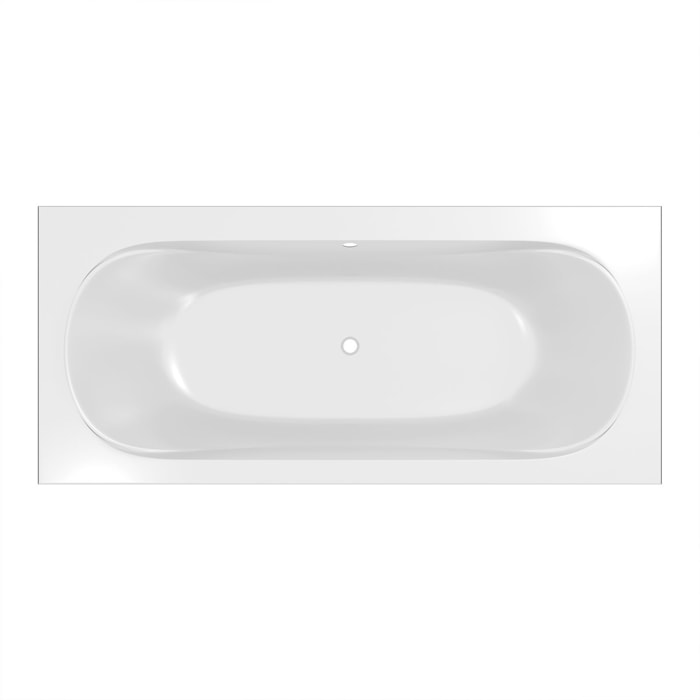 Baignoire rectangulaire duo 170x75x54cm avec dossiers intégrés - Acrylique et ABS blanc brillant