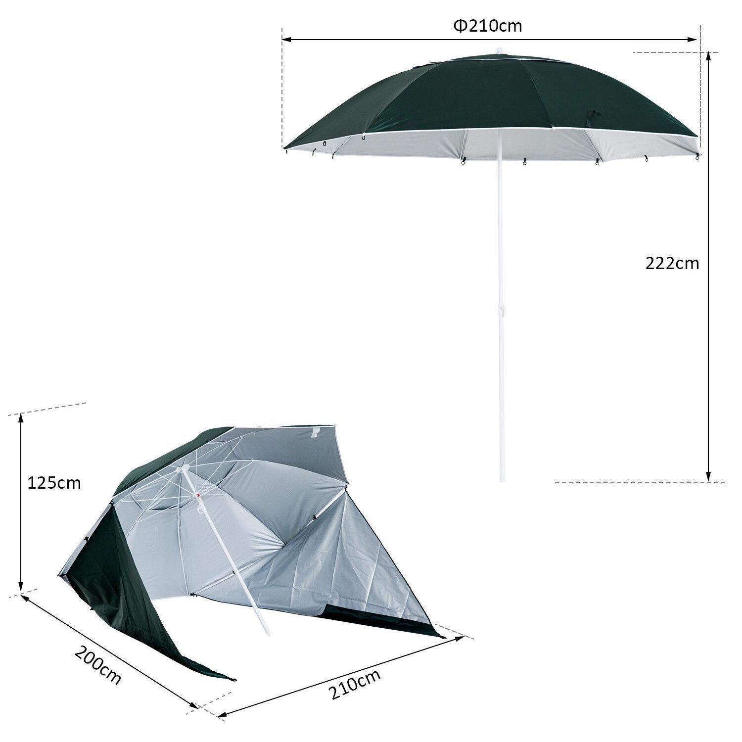 Sombrilla de Playa Portátil con Paravientos Tienda Camping Parasol Protección UV