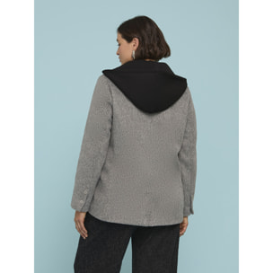 Fiorella Rubino - Giacca misto lana con cappuccio staccabile - Grigio