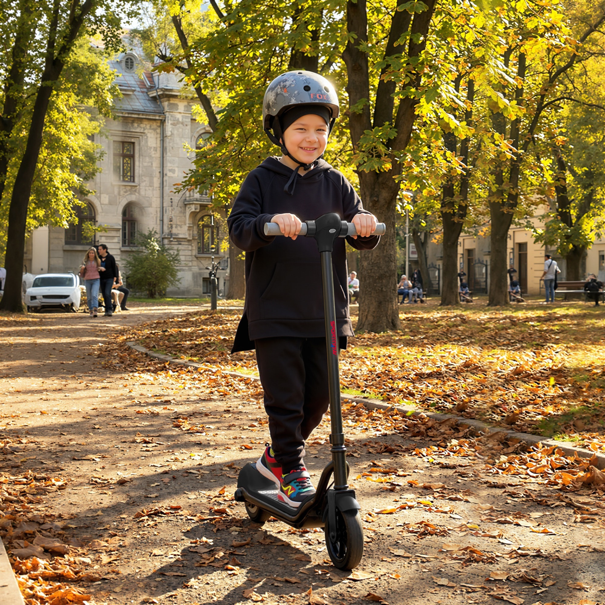 Trottinette électrique enfant écran LED lumières RGB 10 Km/h max. noir