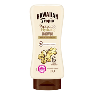 Lot de 2 - Hawaiian Tropic Lotion solaire Protect & Hydrate SPF 15