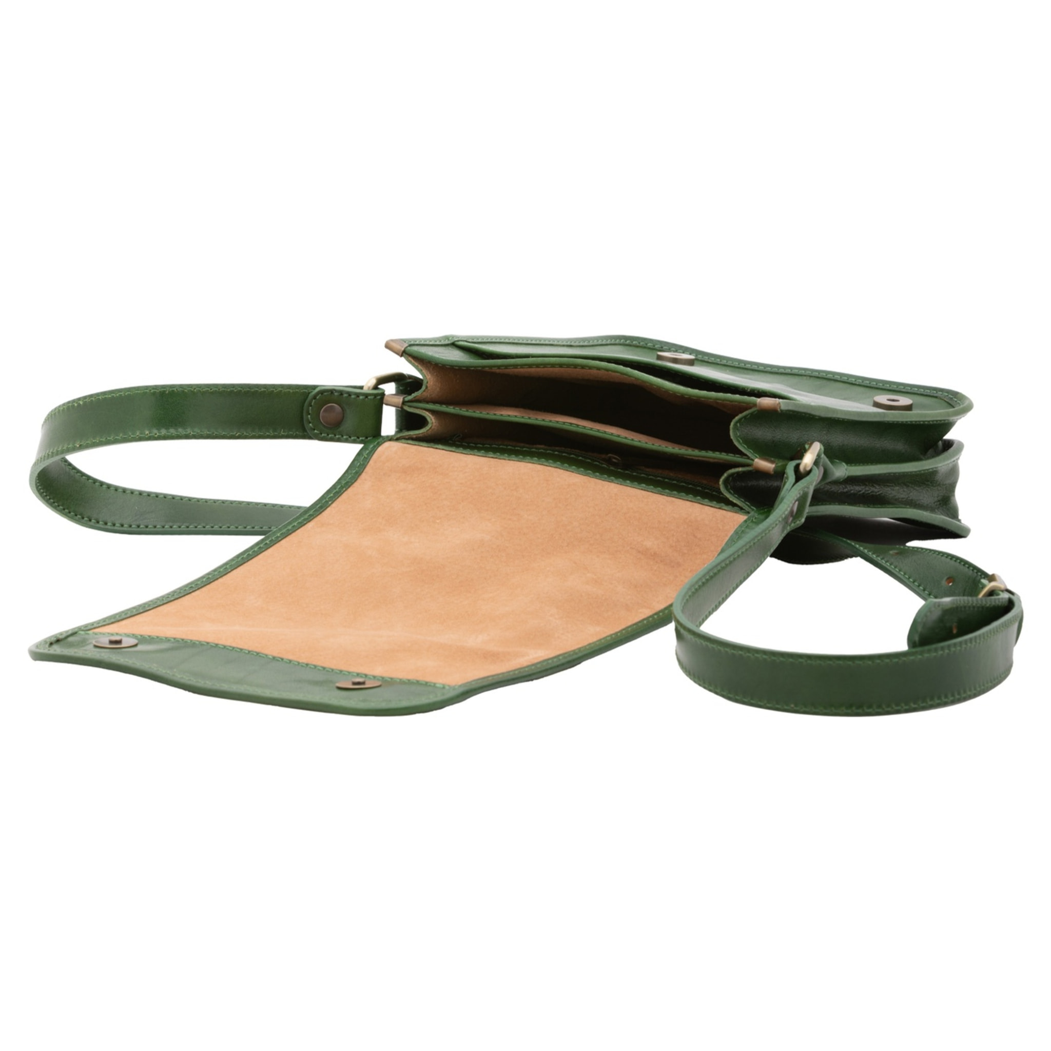 Borsa a tracolla uomo in vera pelle - Modello False - Made in Italy - 23.0 x 20.0 x 9.0 cm