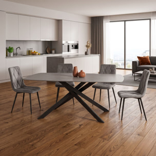 Tavolo SAINT FLORENT in ceramica finitura pietra grigio 180x90x76 cm