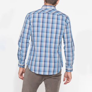 CAMICIA FANTASIA TINTO FILO CON COLLO BUTTON-DOWN