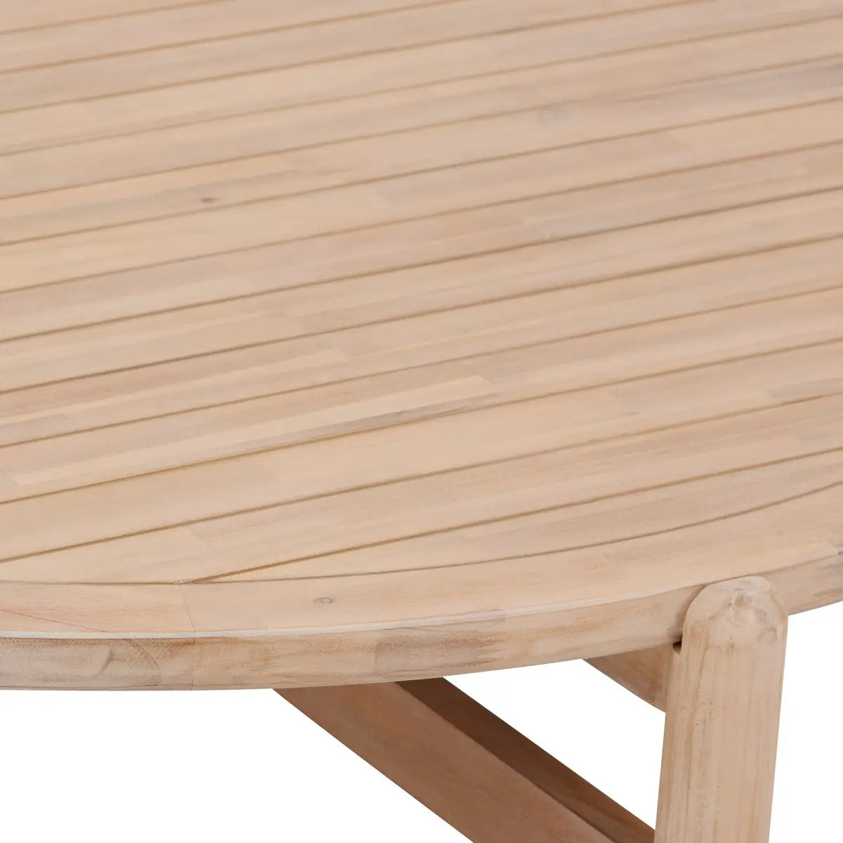 Table basse de jardin ronde "Deona" 120x38cm en acacia