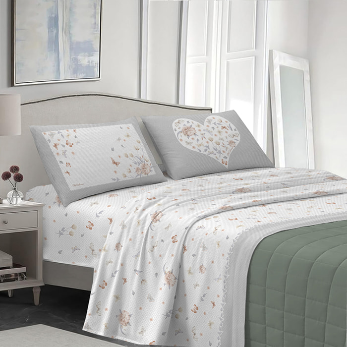 completo letto eden verde in cotone 100% cotone