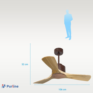 Ventilateur de plafond ø106 cm avec Wifi Réversible Hypersilence 40   W brun