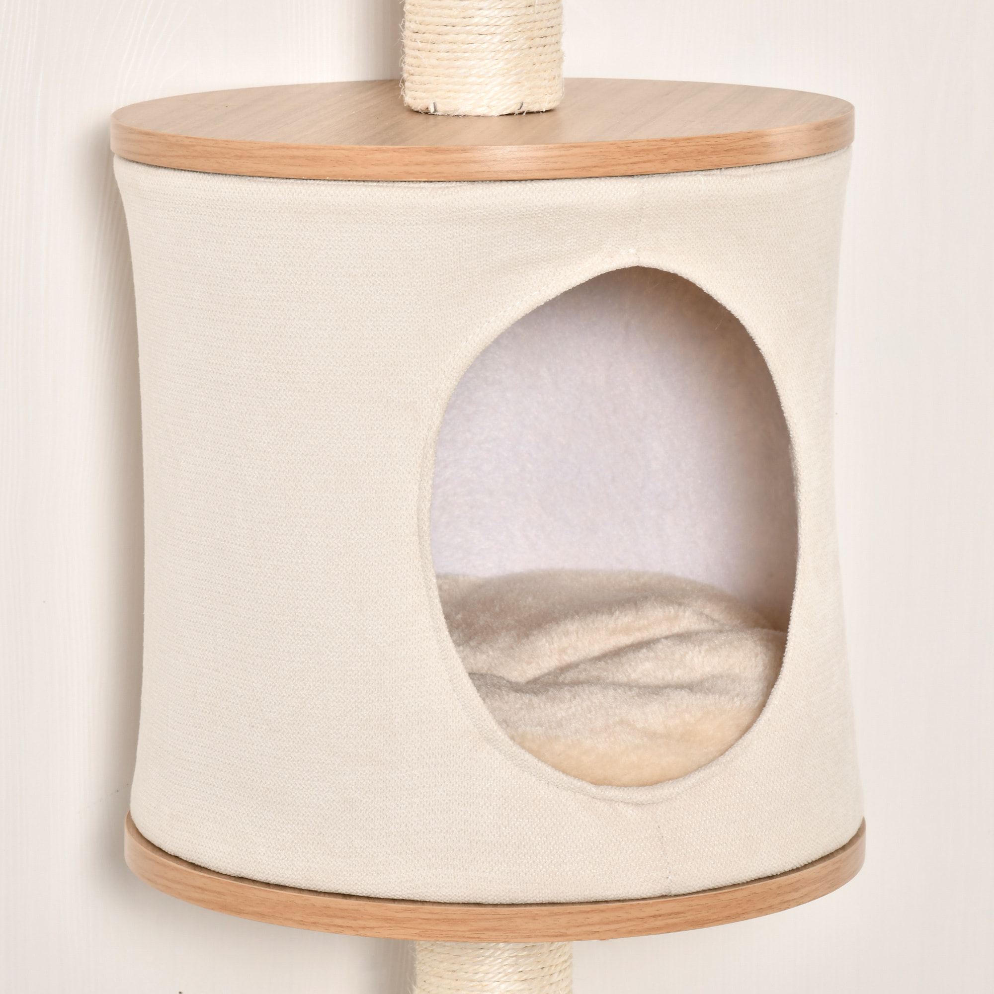 árbol para Gatos de Pared 149 cm con Plataformas Cojín Extraíble Poste Rascador