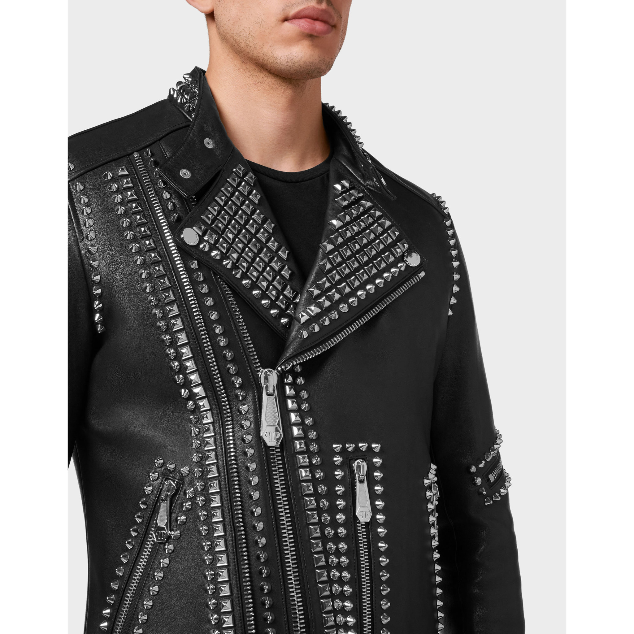 PHILIPP PLEIN Biker de cuero