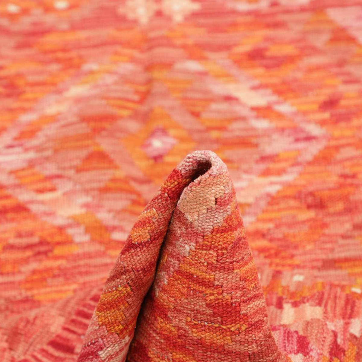Tapis kilim, motif géométrique artisanal, tissé plat, LENE