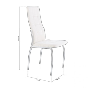 Pack 4 sillas de comedor en tejido beige 57x44 cm Diana Tejido - Beige