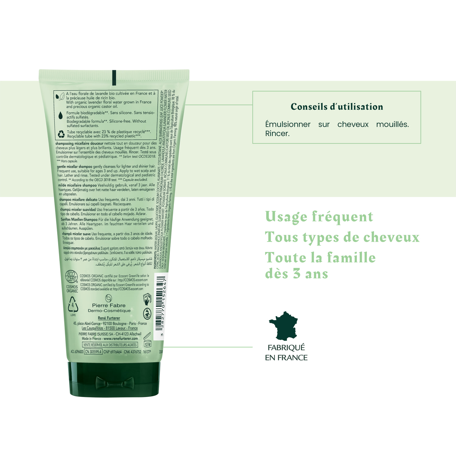 Shampoing Micellaire Douceur - Naturia - Tous types de cheveux