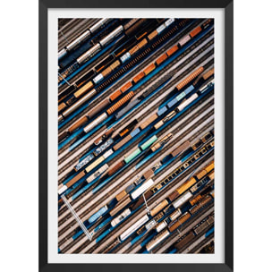 Affiche photo frêt et compilations Affiche + cadre en bois - Noir