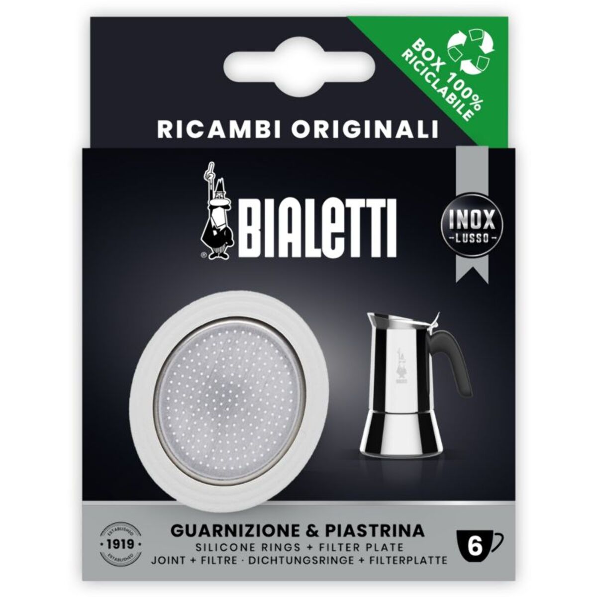 Joint BIALETTI x1 caoutchouc+ 1 filtre 6 tasses inox