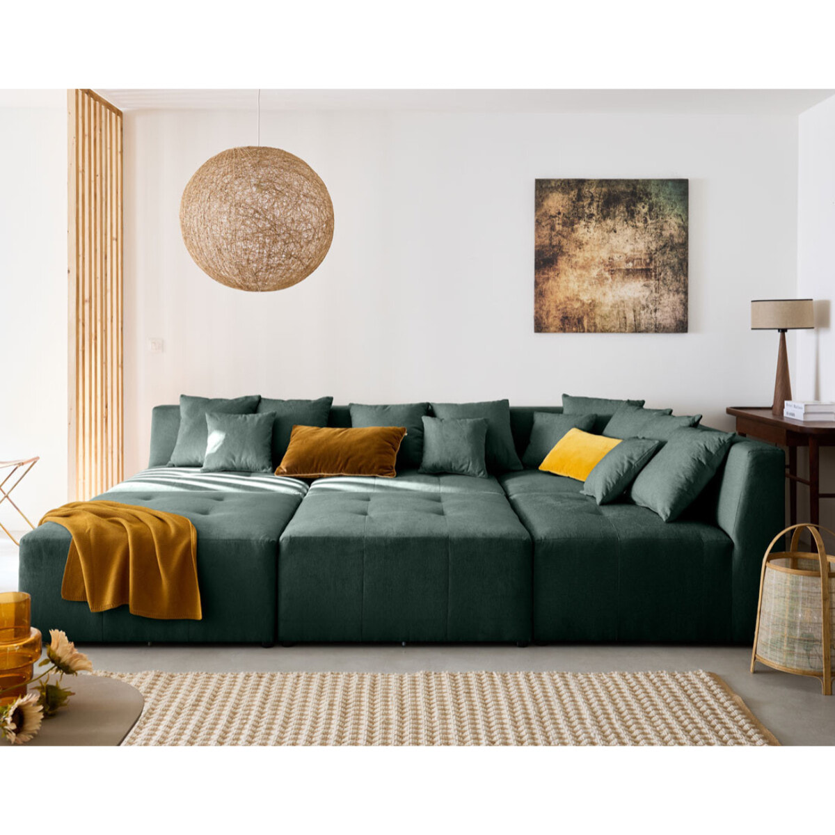 Amalfi - pouf modulable - en tissu - Vert